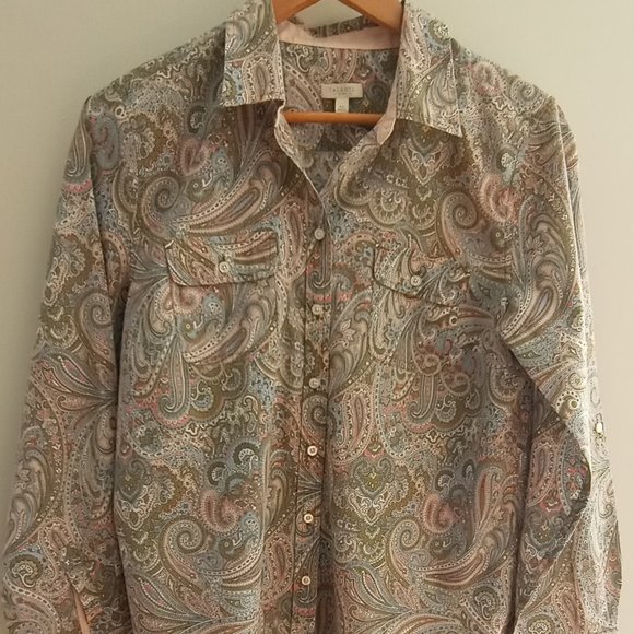 Talbots Petites Tops - 'TALBOTS PETITES' Roll tab Shirt Size LP Paisley EUC
